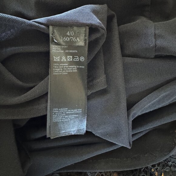 Allsaints Rowan black lace midi skirt UK 4 US 0 - Picture 5 of 9